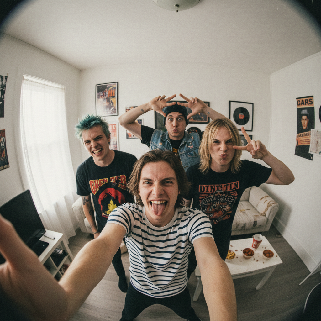 Exemplo do prompt Selfie com banda