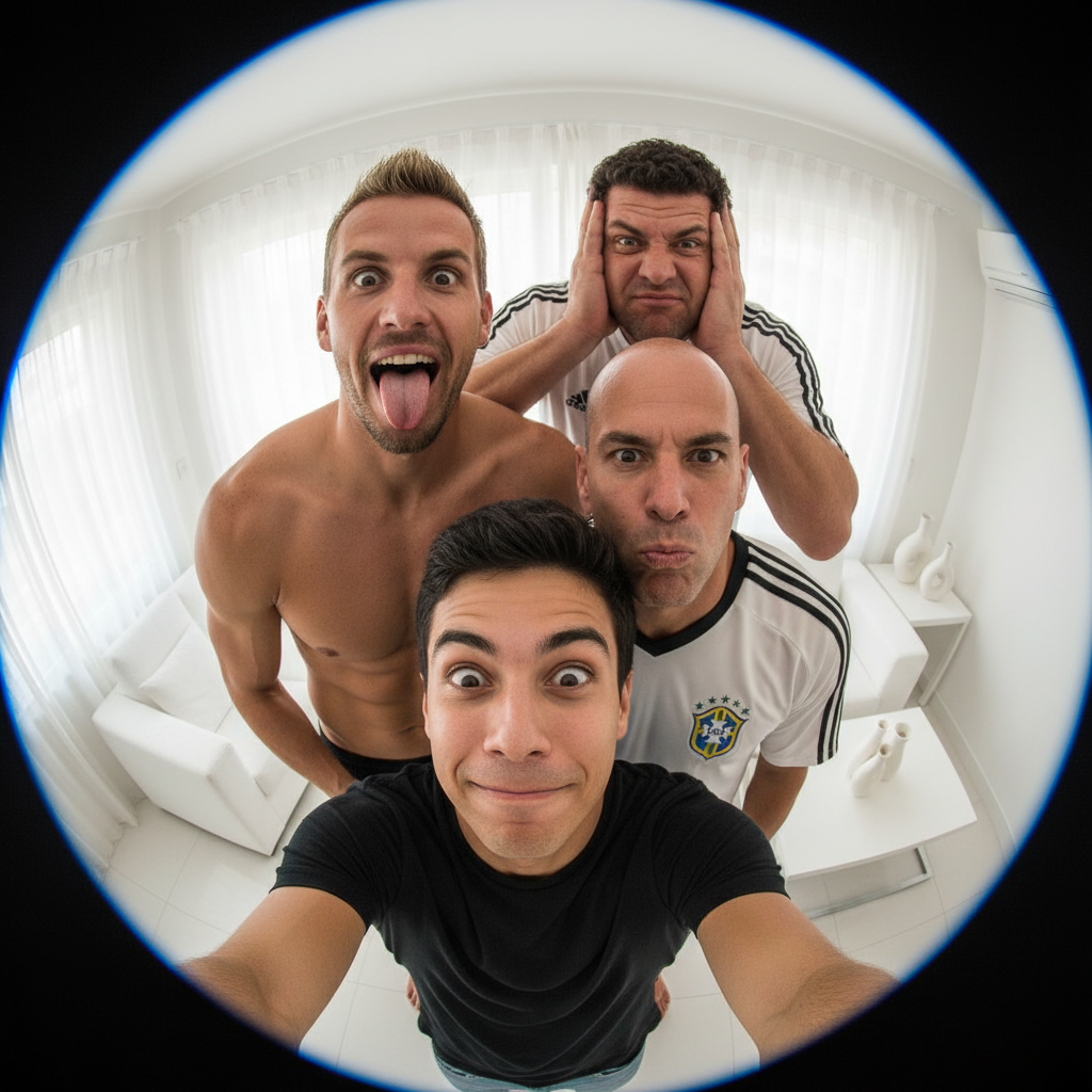 Exemplo do prompt Selfie com jogador de futebol